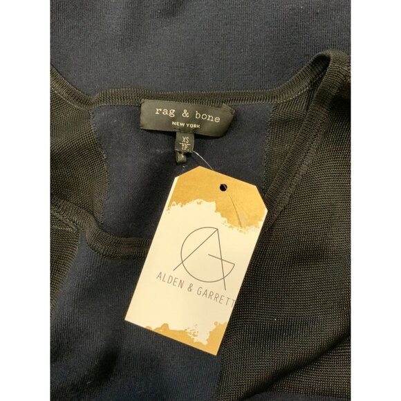 Rag & Bone Navy Blue Wool Knit Dress w/ Black Mesh Panels, Size XS - Picture 7 of 7